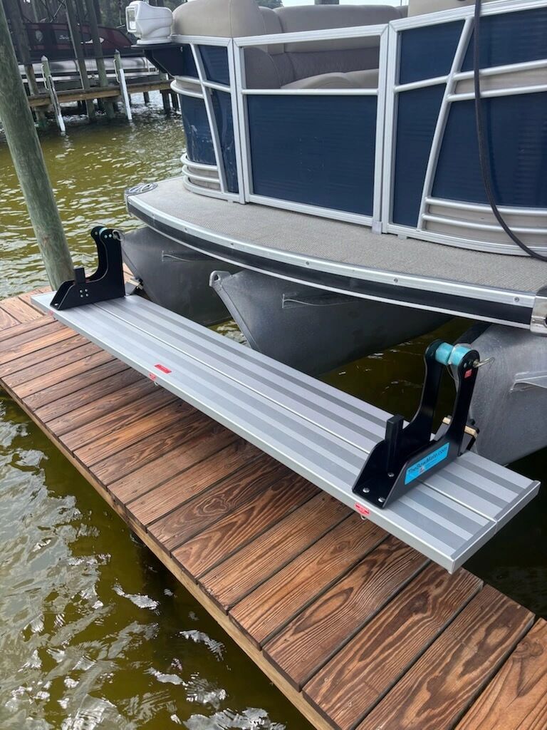 Store The Bow Mate lowered on your lift